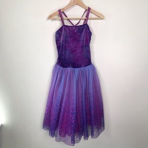Purple Cosmic Ballet Leotard Dress